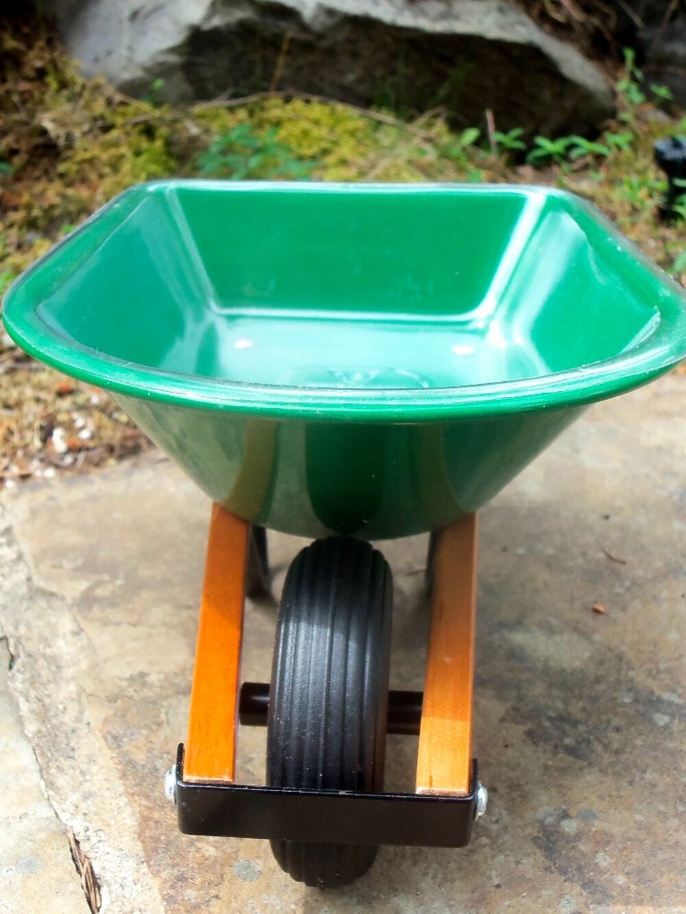 Green Metal Wheelbarrow Planter, Teleflora, Vintage, New Old Stock